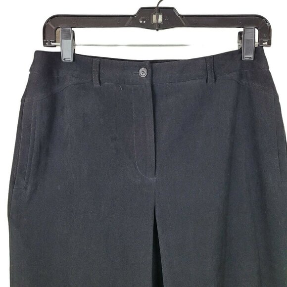 Talbots Petites Black Microsuede Pants High Rise Stretch Sz 8P Slightly Tapered - Picture 2 of 10